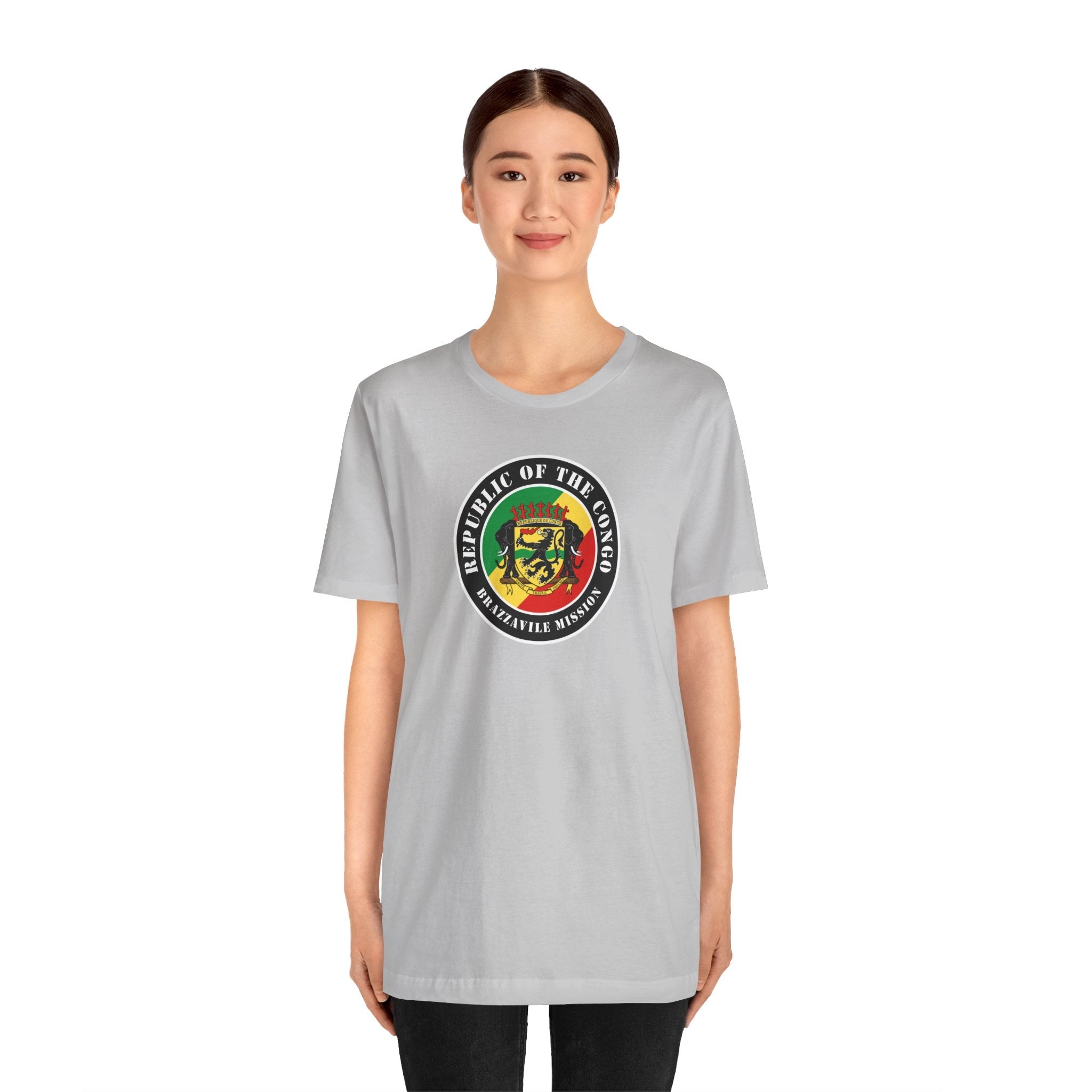 Republic of the Congo Brazzaville Mission Flag Logo (Black Border) T-shirt - Latter-Day Saint LDS Missionary Gift - Book of Mormon