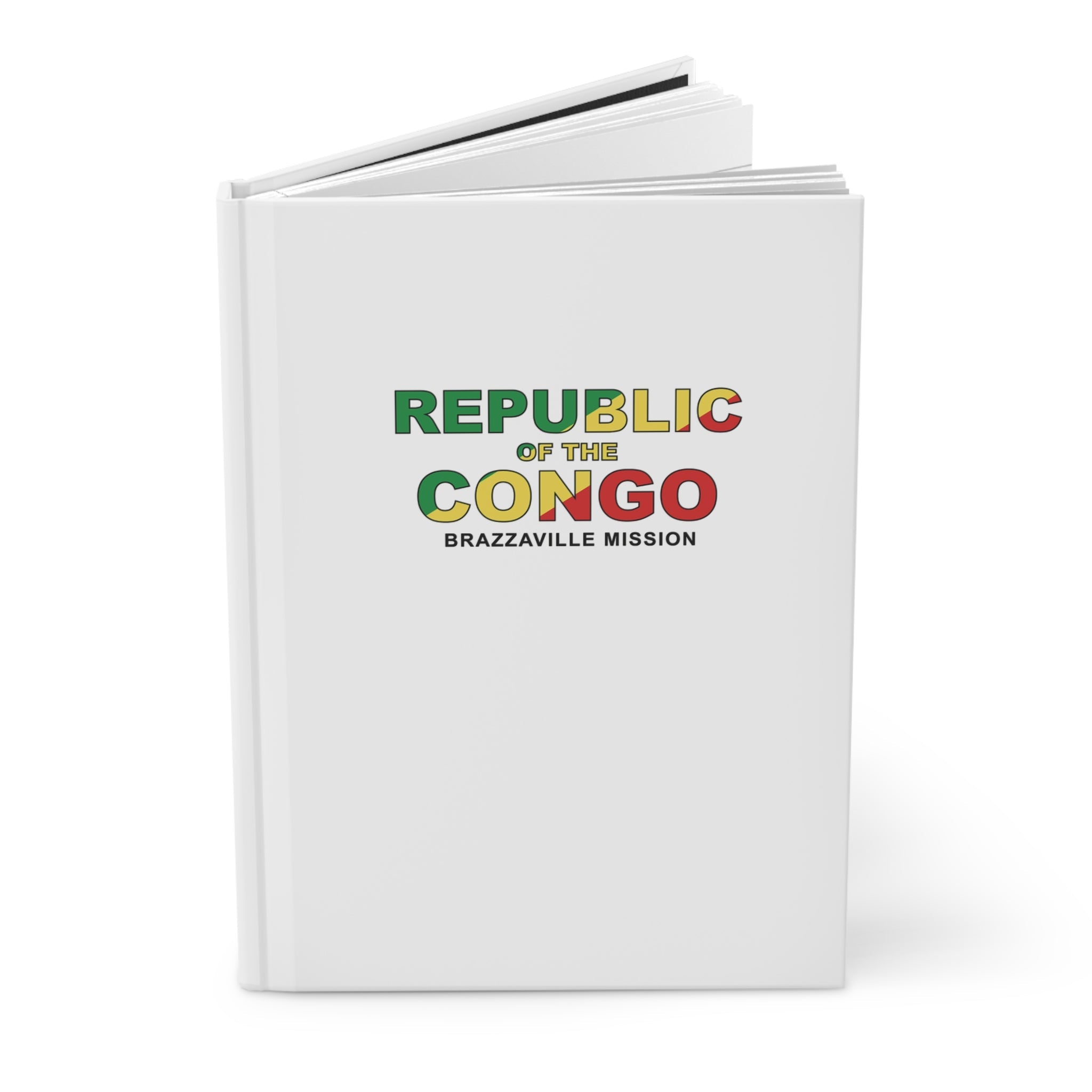 Republic of the Congo Brazzaville Mission Flag Title White Hardcover Journal Matte - Latter-Day Saint LDS Missionary Gift - Book of Mormon