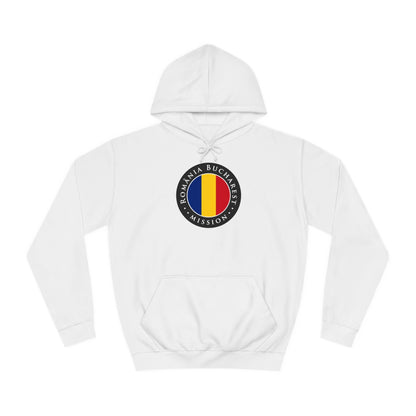 Romania Bucharest Mission Flag Logo (Black Border) College Hoodie - Latter-Day Saint LDS Missionary Gift - Book of Mormon