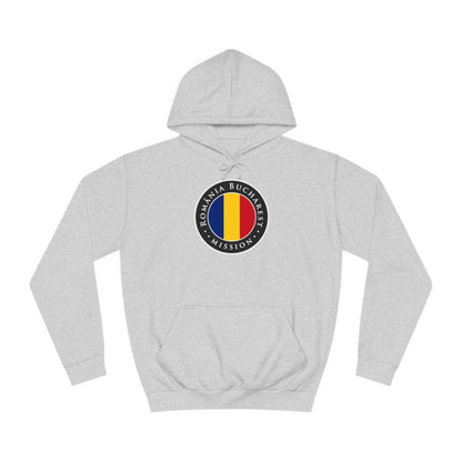 Romania Bucharest Mission Flag Logo (Black Border) College Hoodie - Latter-Day Saint LDS Missionary Gift - Book of Mormon