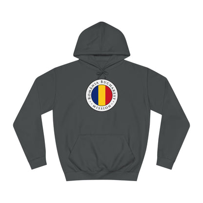 Romania Bucharest Mission Flag Logo (White Border) College Hoodie - Latter-Day Saint LDS Missionary Gift - Book of Mormon