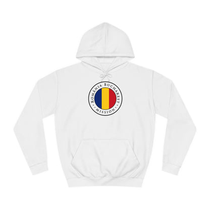 Romania Bucharest Mission Flag Logo (White Border) College Hoodie - Latter-Day Saint LDS Missionary Gift - Book of Mormon