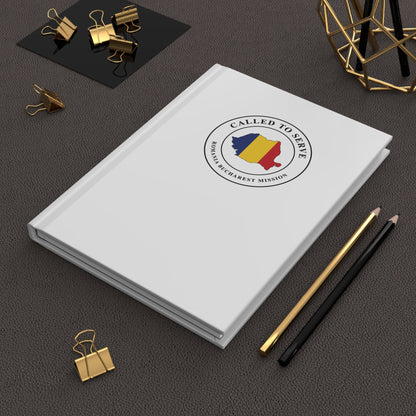 Romania Bucharest Mission Flag Map Called to Serve White Hardcover Journal Matte - Latter-Day Saint LDS Missionary Gift - Book of Mormon