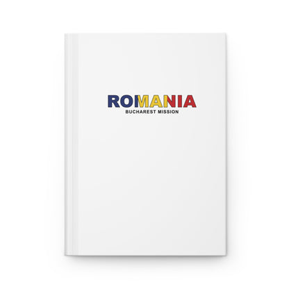 Romania Bucharest Mission Flag Title White Hardcover Journal Matte - Latter-Day Saint LDS Missionary Gift - Book of Mormon