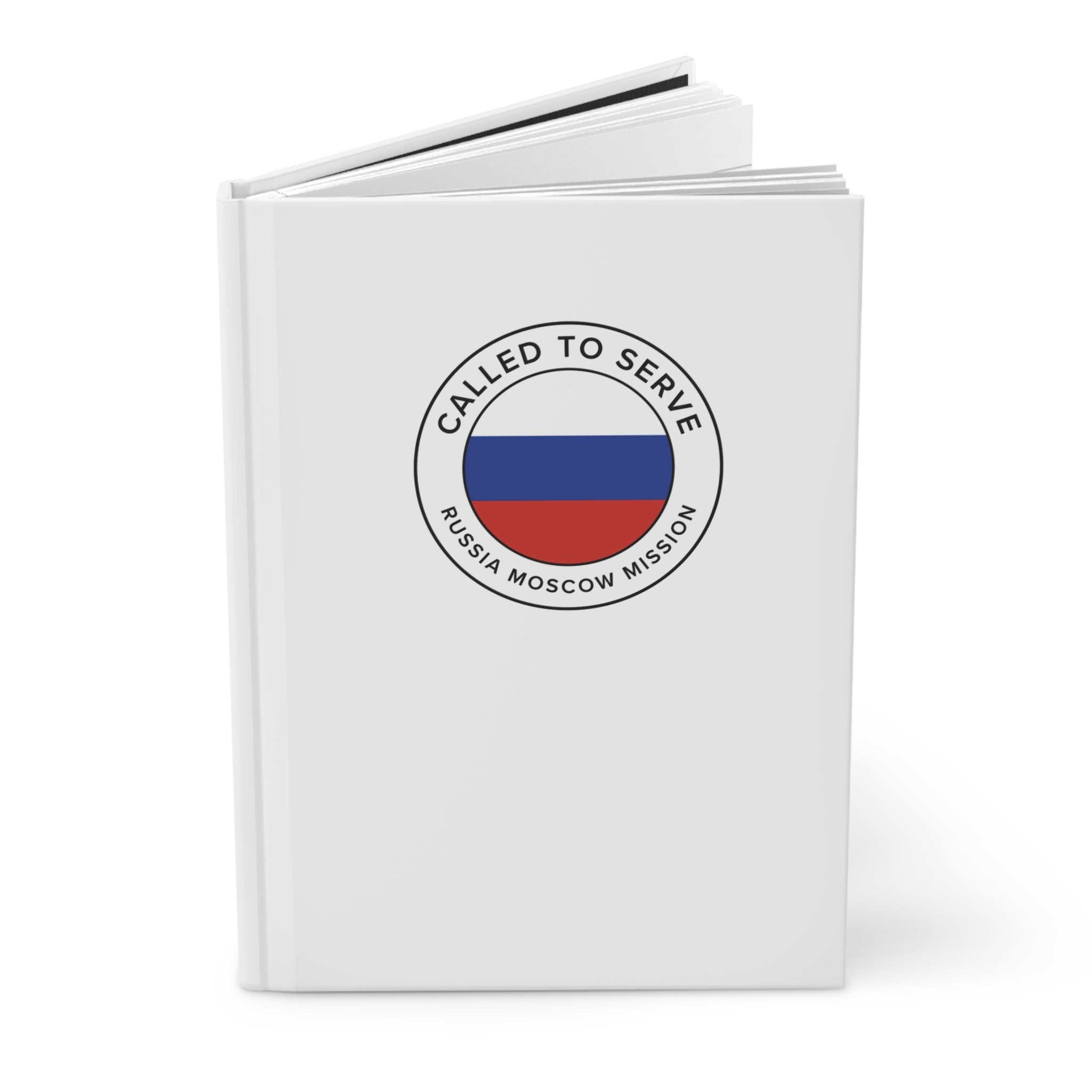 Russia Moscow Mission Circle Flag Called to Serve White Hardcover Journal Matte - Latter-Day Saint LDS Missionary Gift - Book of Mormon