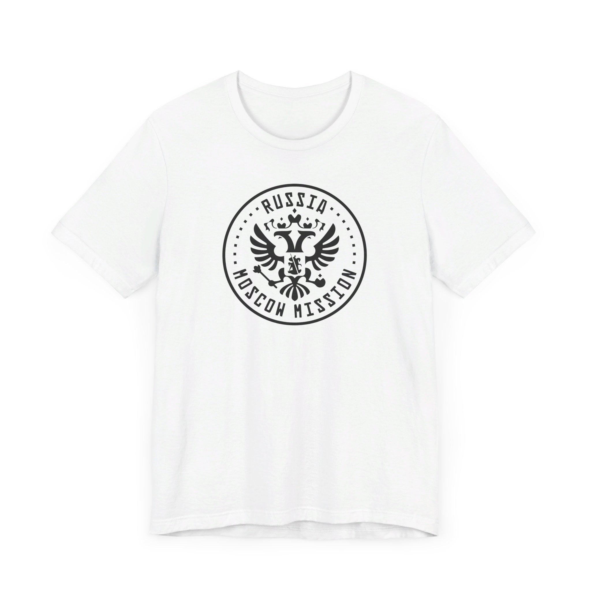 Russia Moscow Mission Circular Monochrome Logo T-Shirt - Latter-Day Saint LDS Missionary Gift - Book of Mormon