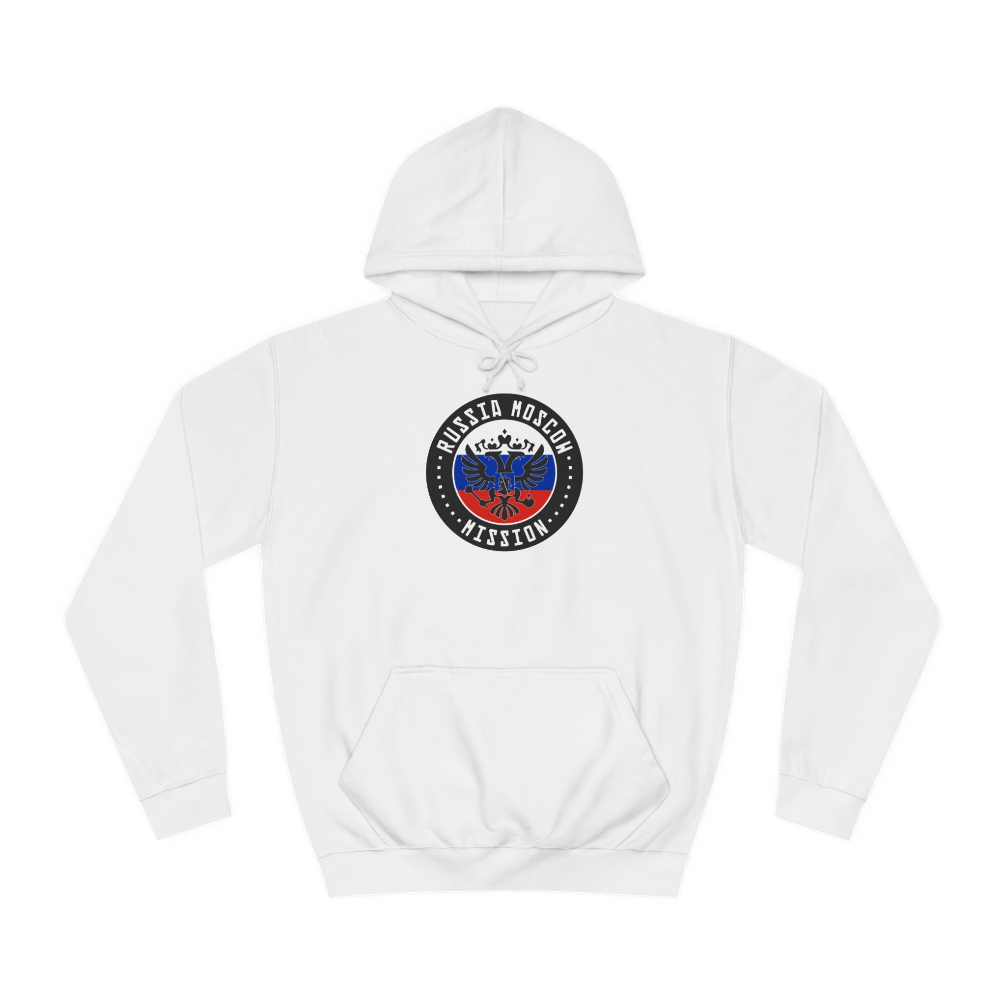 Russia Moscow Mission Flag Logo (Black Border) College Hoodie - Latter-Day Saint LDS Missionary Gift - Book of Mormon