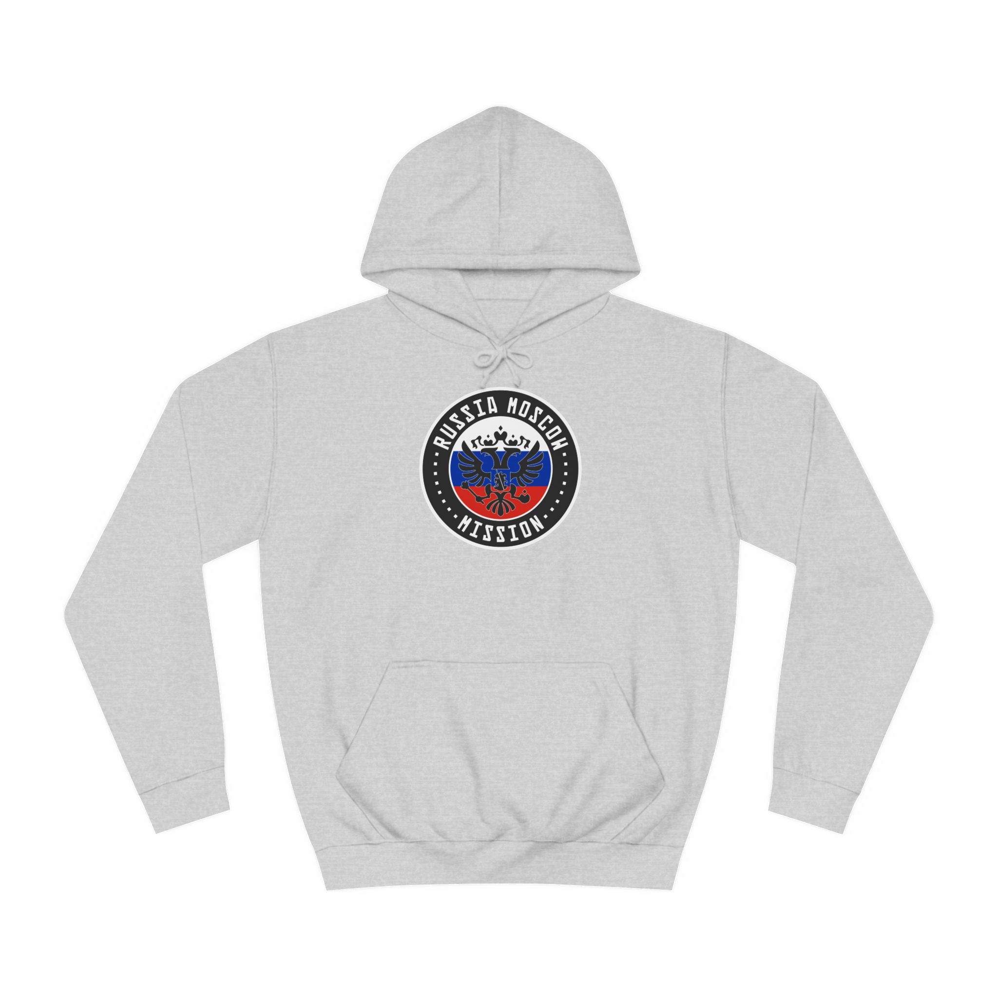 Russia Moscow Mission Flag Logo (Black Border) College Hoodie - Latter-Day Saint LDS Missionary Gift - Book of Mormon