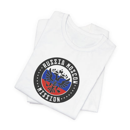 Russia Moscow Mission Flag Logo (Black Border) T-shirt - Latter-Day Saint LDS Missionary Gift - Book of Mormon