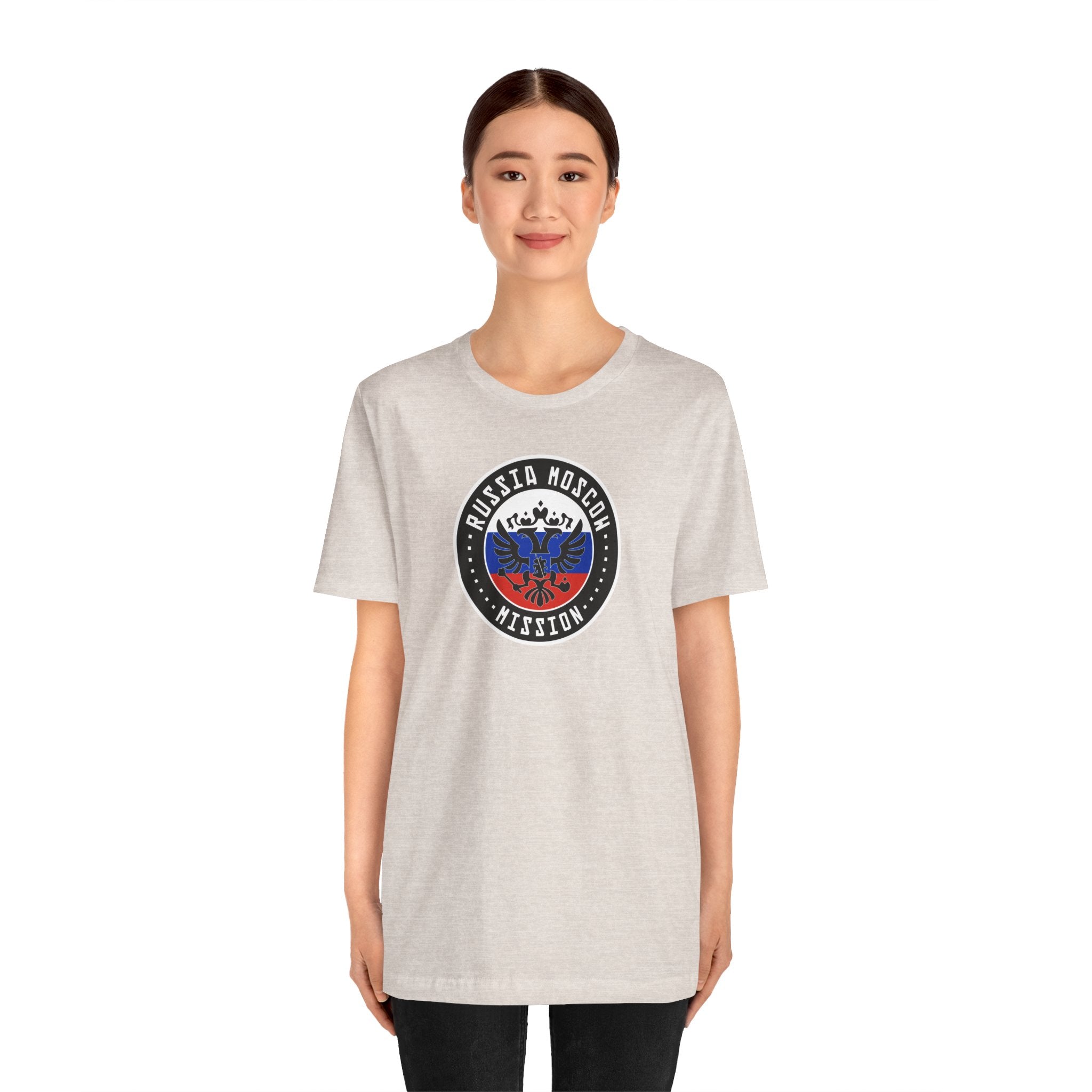 Russia Moscow Mission Flag Logo (Black Border) T-shirt - Latter-Day Saint LDS Missionary Gift - Book of Mormon