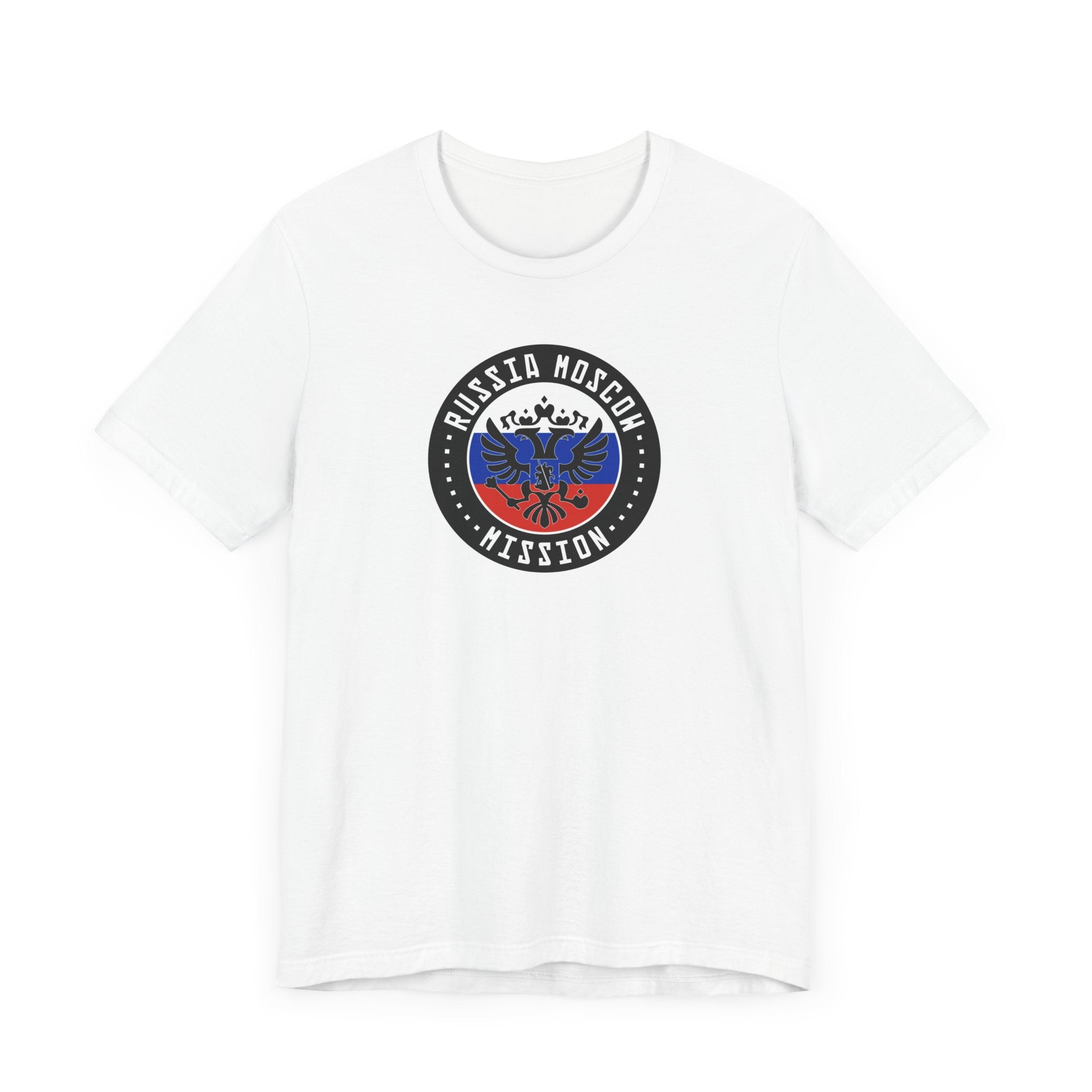 Russia Moscow Mission Flag Logo (Black Border) T-shirt - Latter-Day Saint LDS Missionary Gift - Book of Mormon