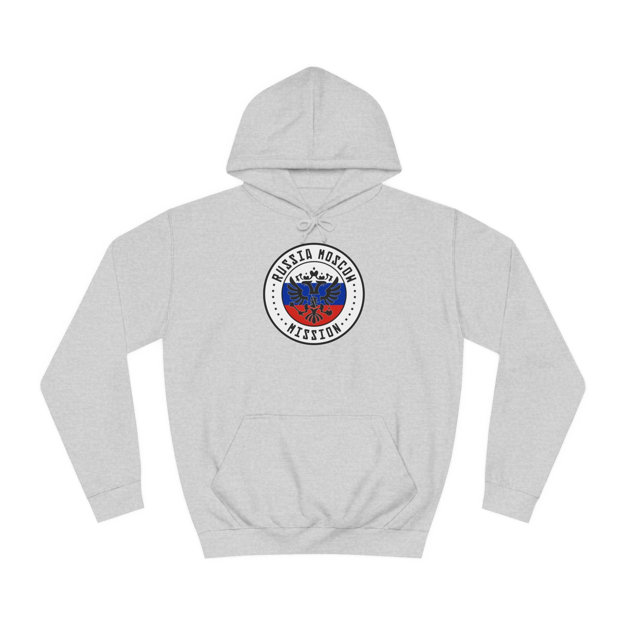 Russia Moscow Mission Flag Logo (White Border) College Hoodie - Latter-Day Saint LDS Missionary Gift - Book of Mormon