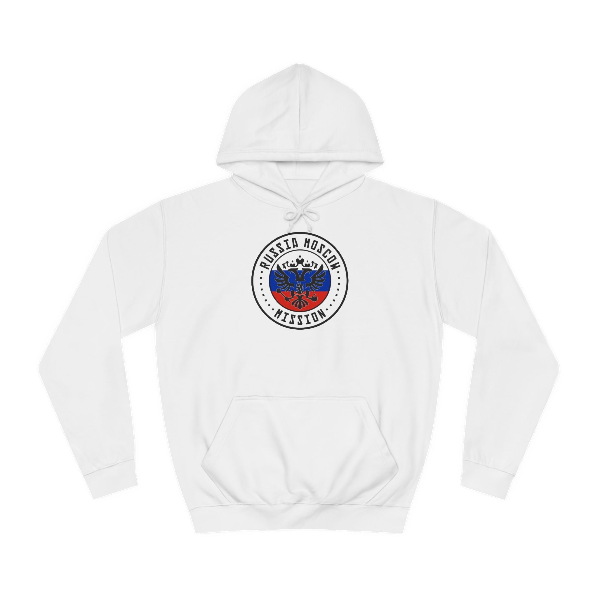 Russia Moscow Mission Flag Logo (White Border) College Hoodie - Latter-Day Saint LDS Missionary Gift - Book of Mormon