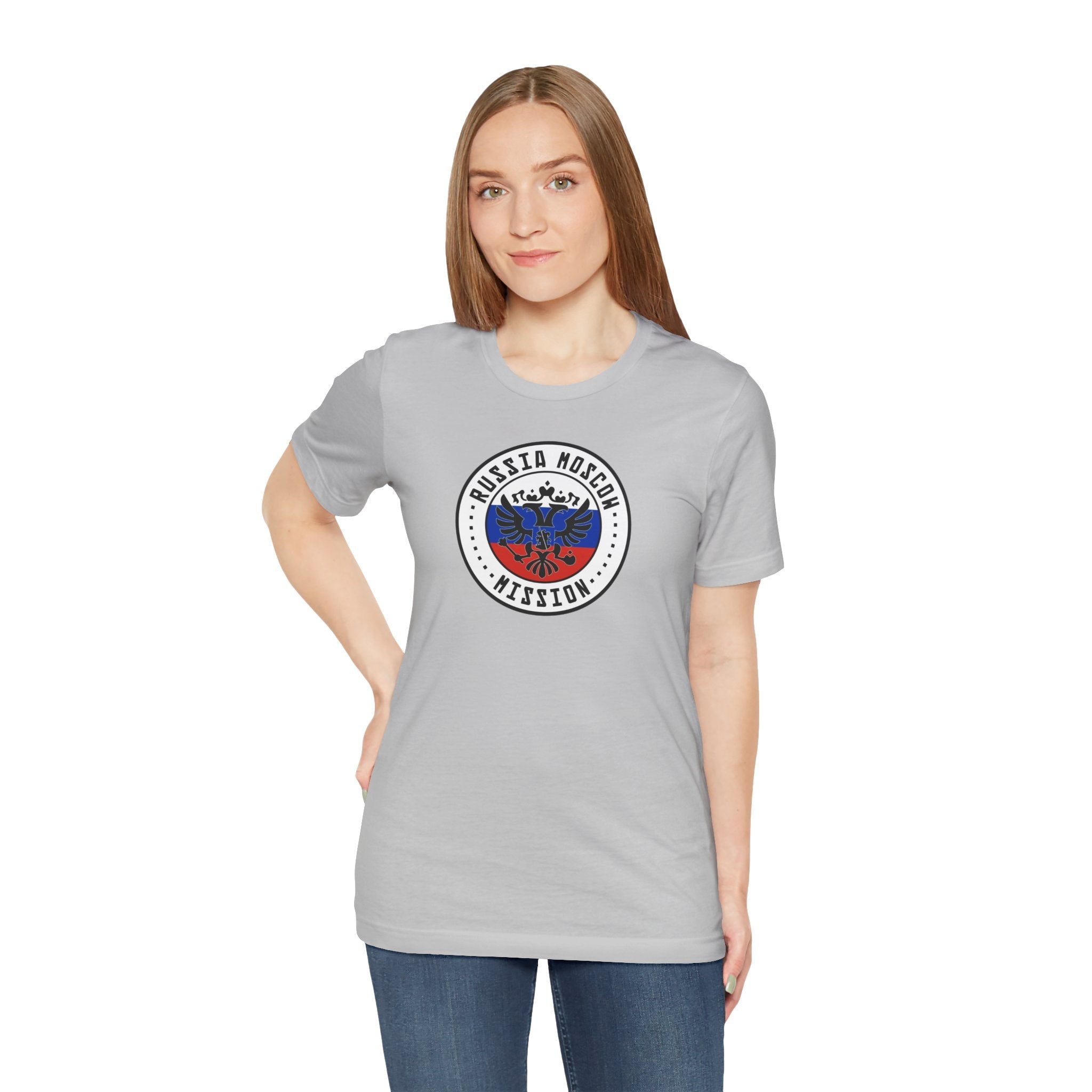 Russia Moscow Mission Flag Logo (White Border) T-shirt - Latter-Day Saint LDS Missionary Gift - Book of Mormon