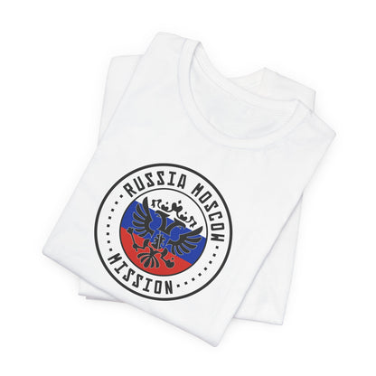 Russia Moscow Mission Flag Logo (White Border) T-shirt - Latter-Day Saint LDS Missionary Gift - Book of Mormon