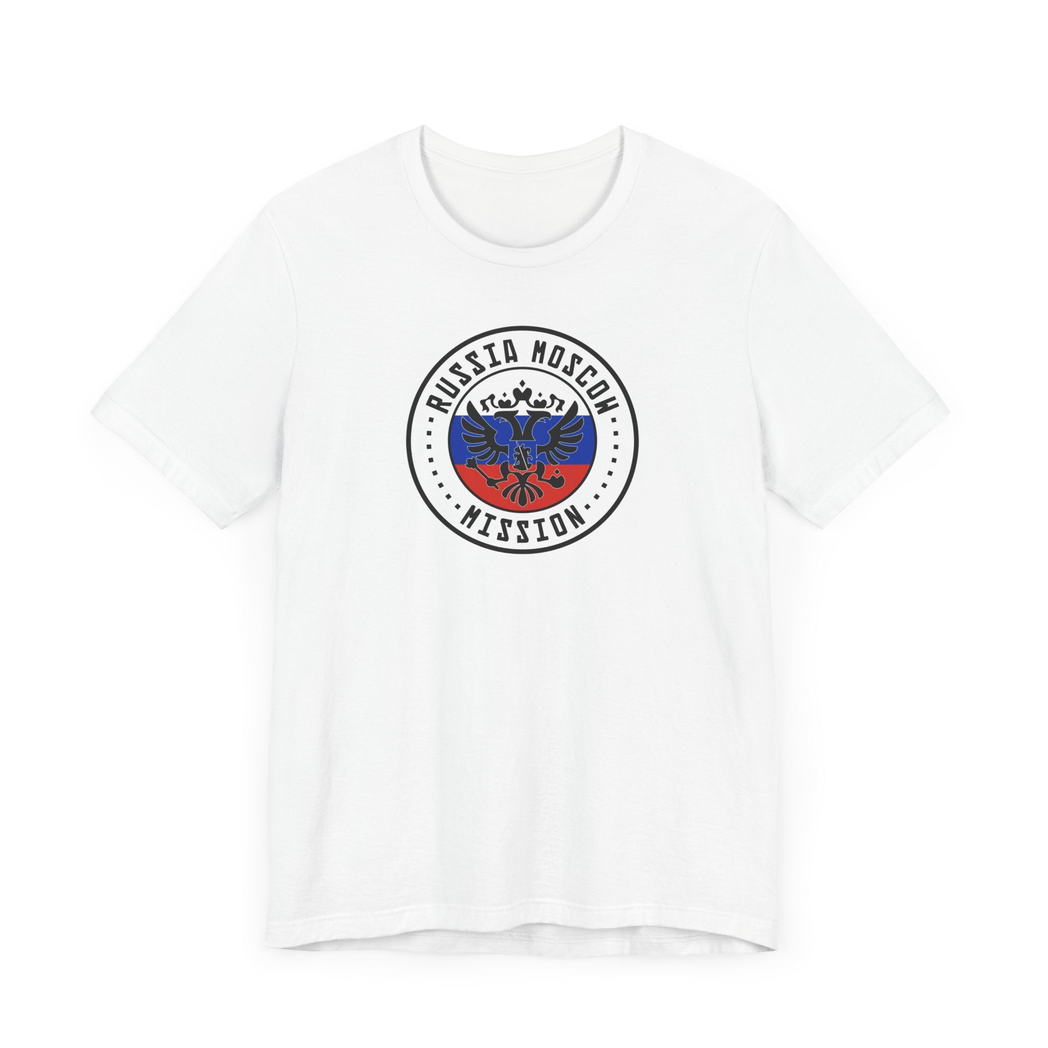 Russia Moscow Mission Flag Logo (White Border) T-shirt - Latter-Day Saint LDS Missionary Gift - Book of Mormon