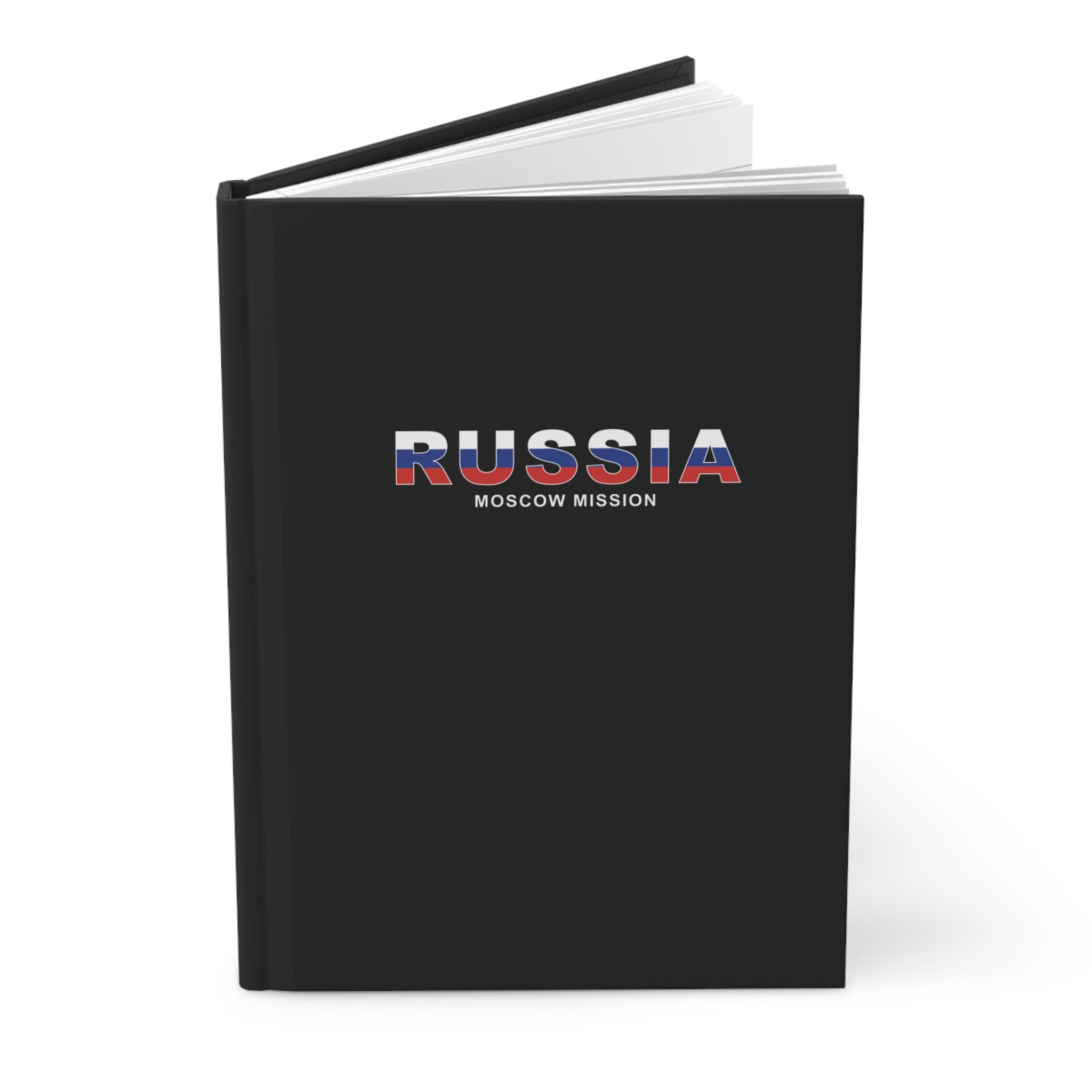 Russia Moscow Mission Flag Title Black Hardcover Journal Matte - Latter-Day Saint LDS Missionary Gift - Book of Mormon