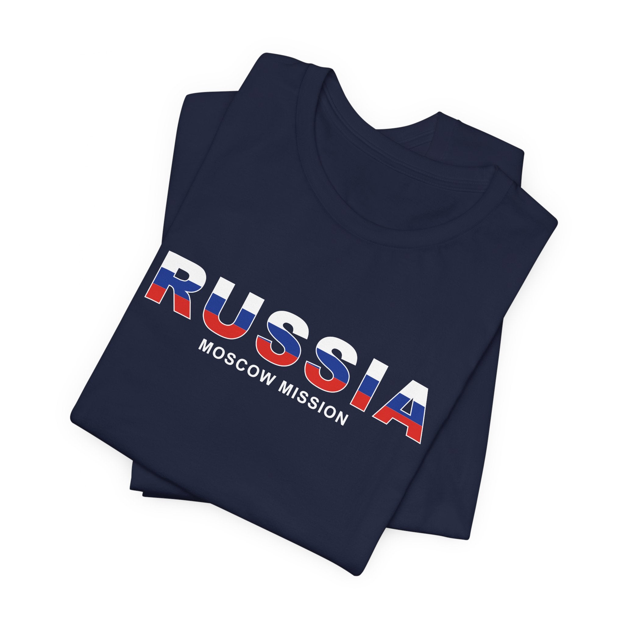 Russia Moscow Mission Flag Title T-shirt - Latter-Day Saint LDS Missionary Gift - Book of Mormon