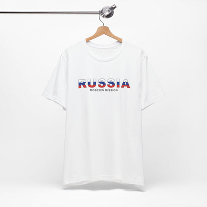 Russia Moscow Mission Flag Title T-shirt - Latter-Day Saint LDS Missionary Gift - Book of Mormon