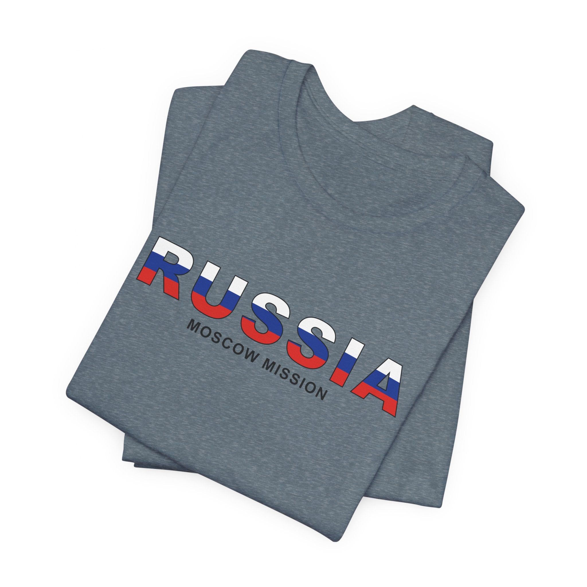 Russia Moscow Mission Flag Title T-shirt - Latter-Day Saint LDS Missionary Gift - Book of Mormon