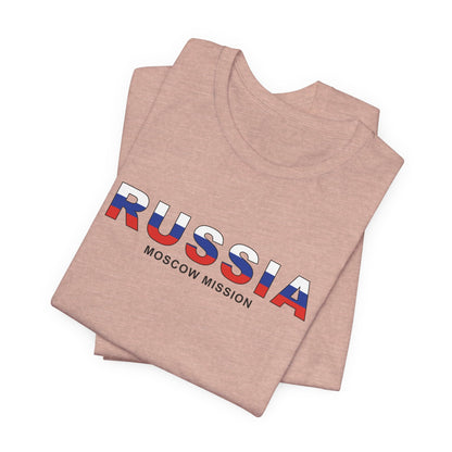 Russia Moscow Mission Flag Title T-shirt - Latter-Day Saint LDS Missionary Gift - Book of Mormon