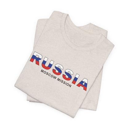 Russia Moscow Mission Flag Title T-shirt - Latter-Day Saint LDS Missionary Gift - Book of Mormon