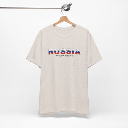 Russia Moscow Mission Flag Title T-shirt - Latter-Day Saint LDS Missionary Gift - Book of Mormon