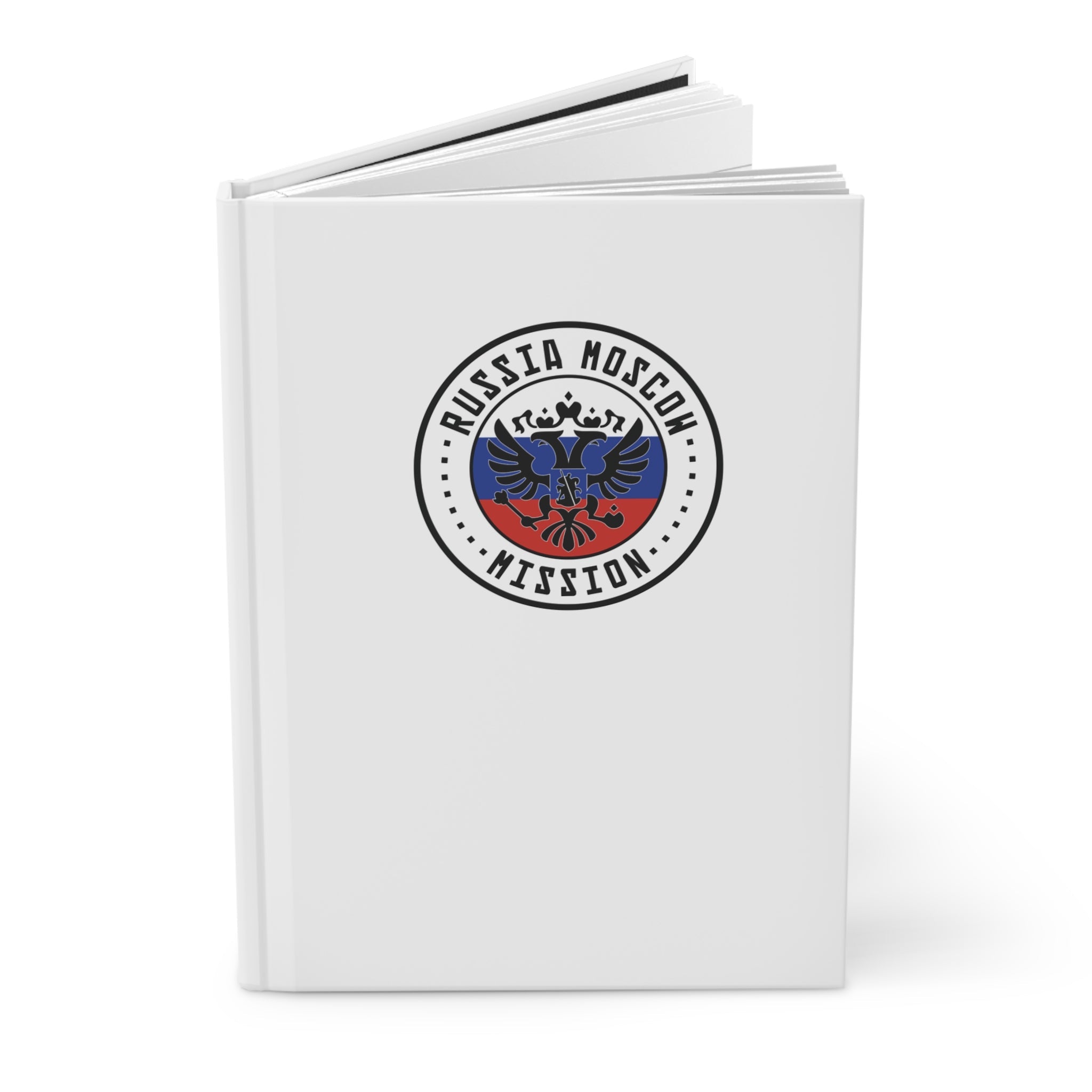 Russia Moscow Mission Logo Design White Hardcover Journal Matte - Latter-Day Saint LDS Missionary Gift - Book of Mormon