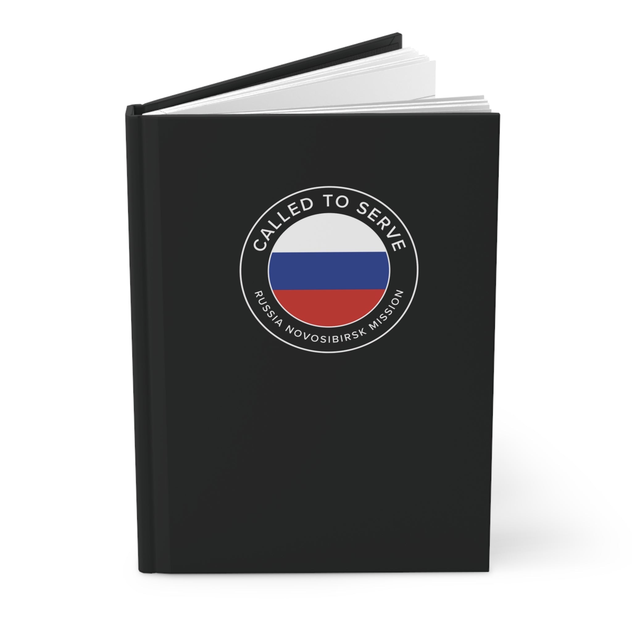 Russia Novosibirsk Mission Circle Flag Called to Serve Black Hardcover Journal Matte - Latter-Day Saint LDS Missionary Gift - Book of Mormon