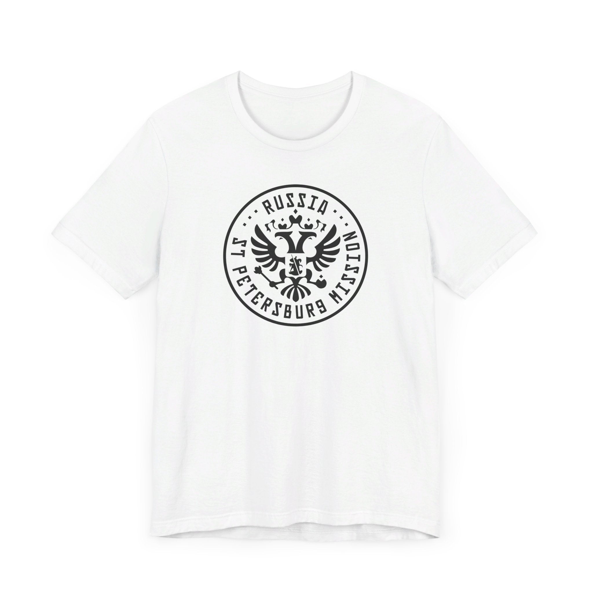 Russia Novosibirsk Mission Circular Monochrome Logo T-Shirt - Latter-Day Saint LDS Missionary Gift - Book of Mormon