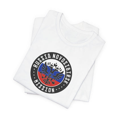 Russia Novosibirsk Mission Flag Logo (Black Border) T-shirt - Latter-Day Saint LDS Missionary Gift - Book of Mormon