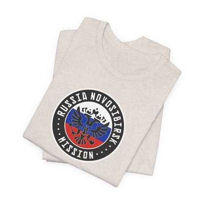 Russia Novosibirsk Mission Flag Logo (Black Border) T-shirt - Latter-Day Saint LDS Missionary Gift - Book of Mormon