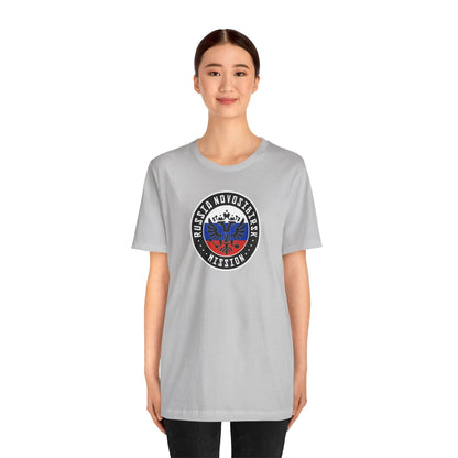 Russia Novosibirsk Mission Flag Logo (Black Border) T-shirt - Latter-Day Saint LDS Missionary Gift - Book of Mormon