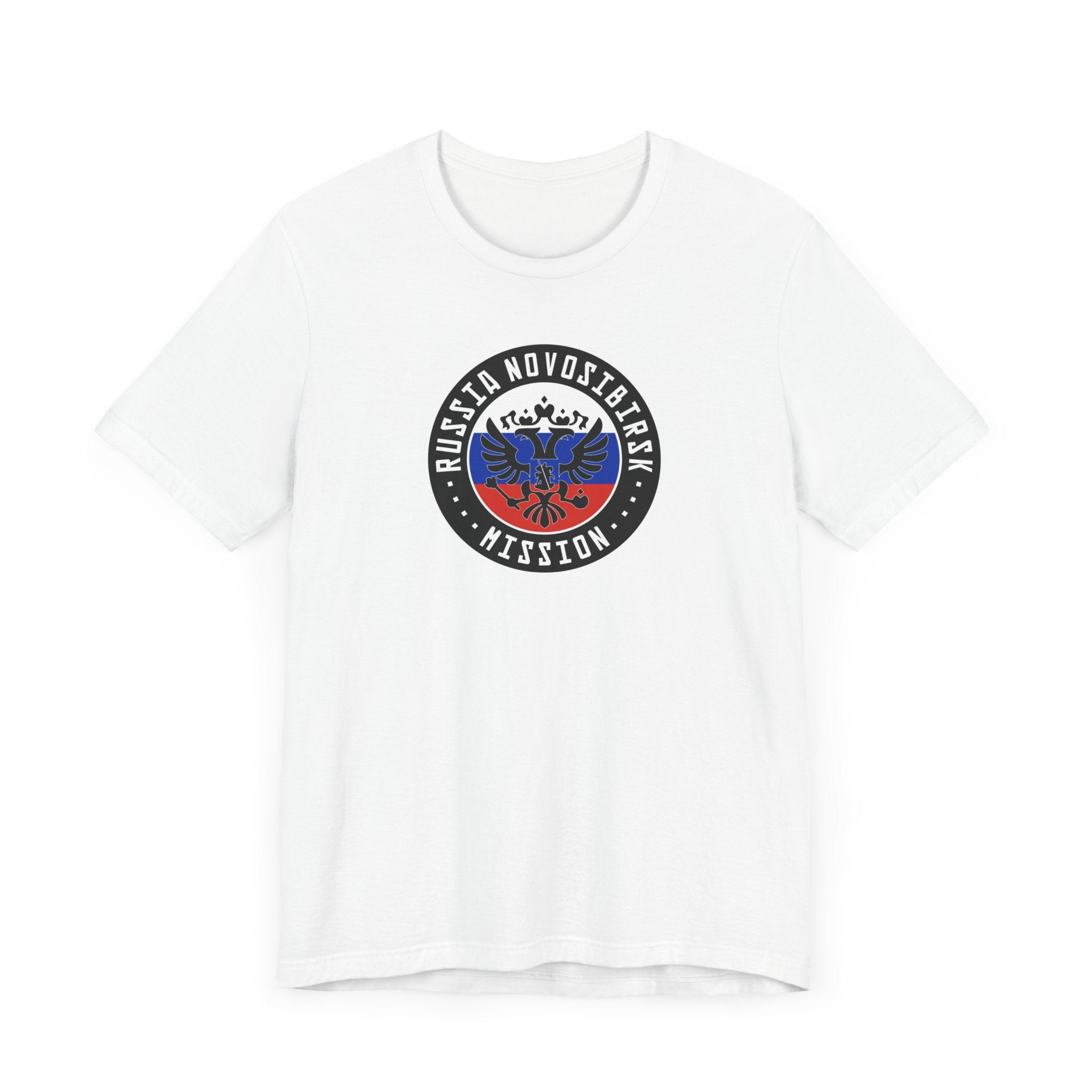 Russia Novosibirsk Mission Flag Logo (Black Border) T-shirt - Latter-Day Saint LDS Missionary Gift - Book of Mormon