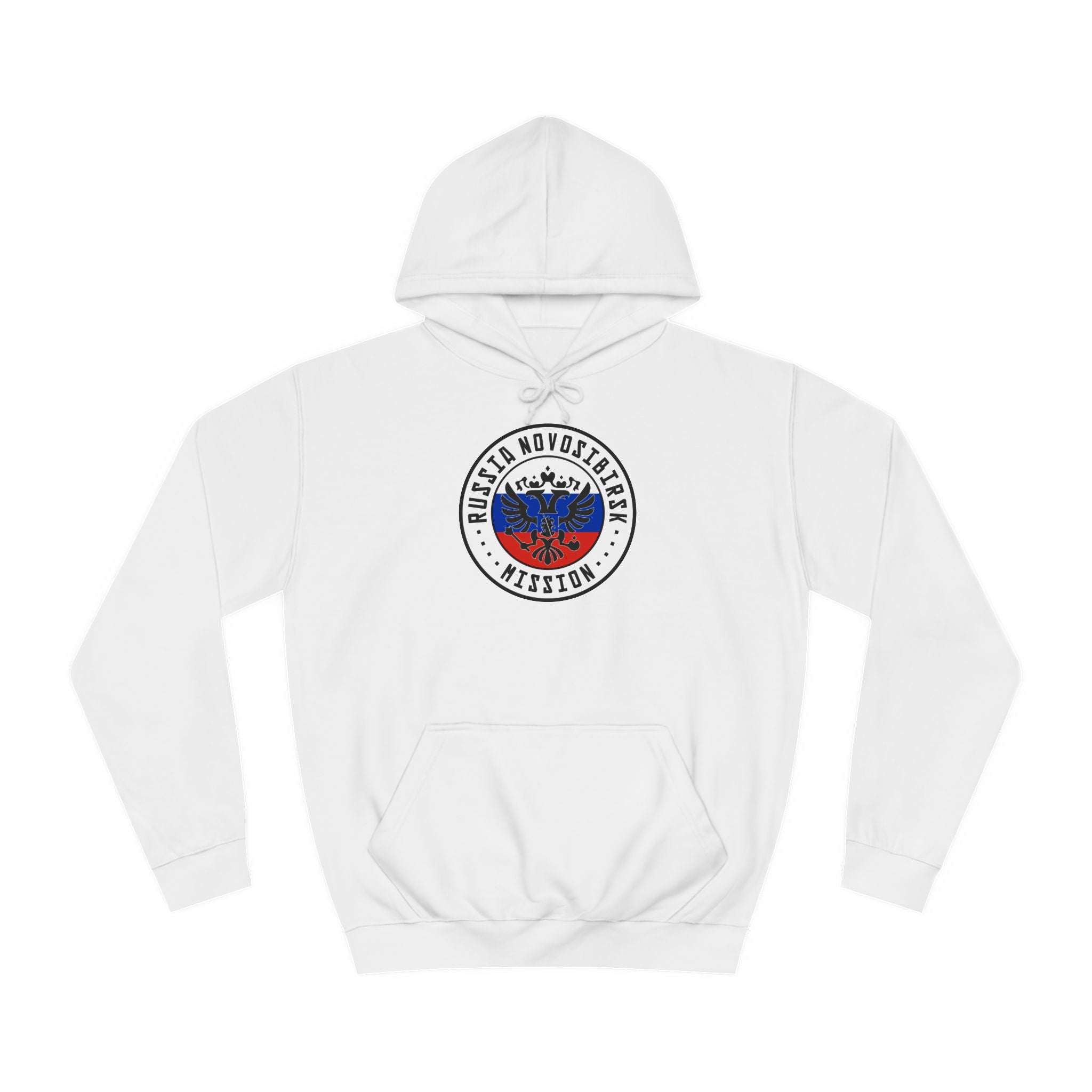 Russia Novosibirsk Mission Flag Logo (White Border) College Hoodie - Latter-Day Saint LDS Missionary Gift - Book of Mormon