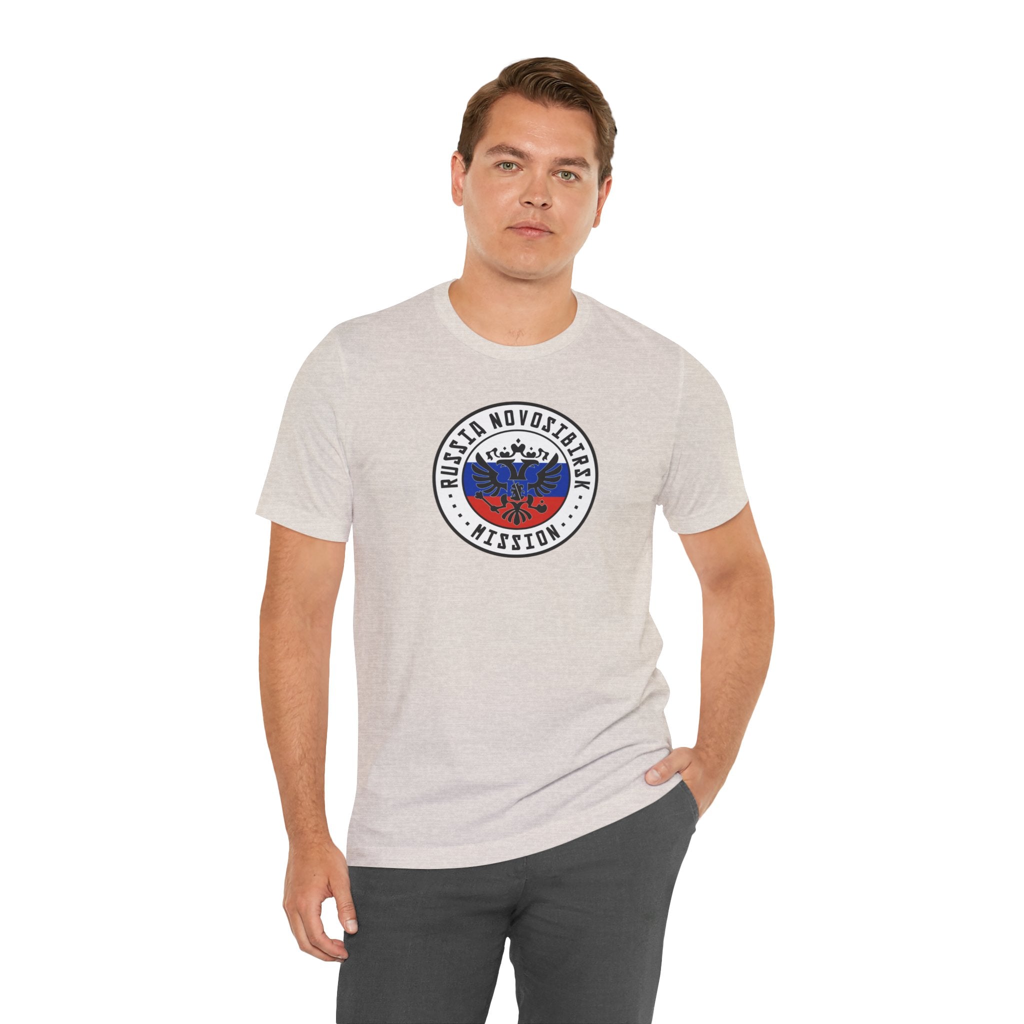 Russia Novosibirsk Mission Flag Logo (White Border) T-shirt - Latter-Day Saint LDS Missionary Gift - Book of Mormon