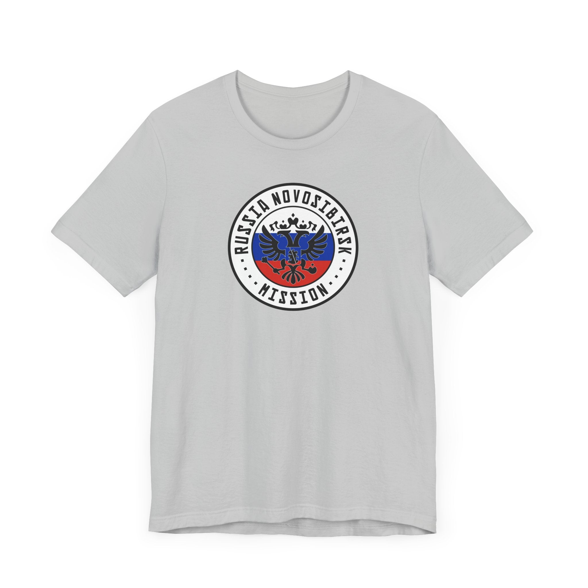 Russia Novosibirsk Mission Flag Logo (White Border) T-shirt - Latter-Day Saint LDS Missionary Gift - Book of Mormon