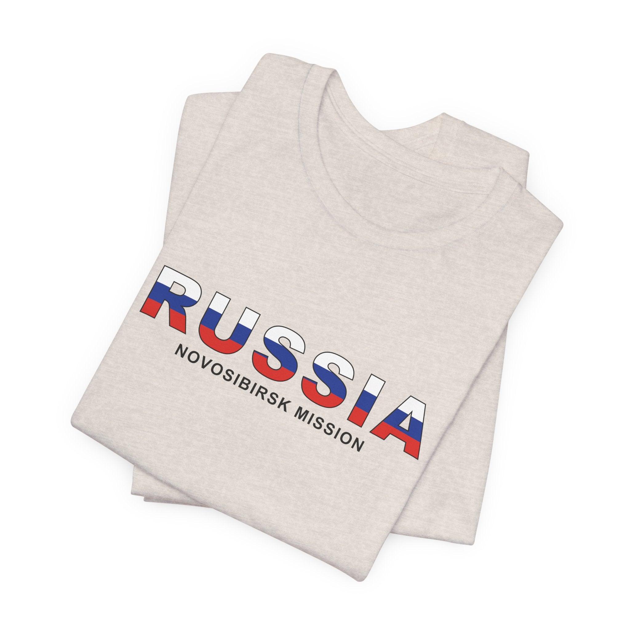 Russia Novosibirsk Mission Flag Title T-shirt - Latter-Day Saint LDS Missionary Gift - Book of Mormon