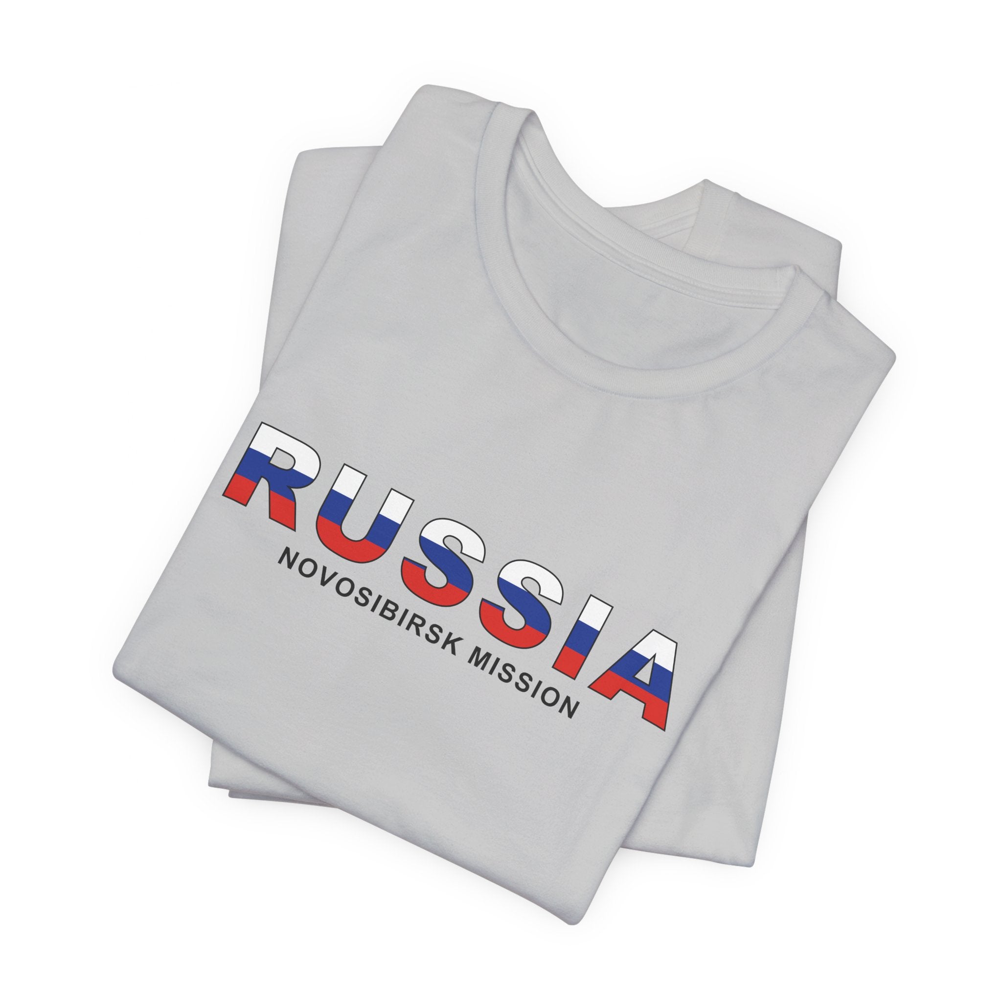 Russia Novosibirsk Mission Flag Title T-shirt - Latter-Day Saint LDS Missionary Gift - Book of Mormon