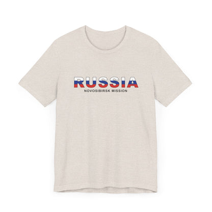 Russia Novosibirsk Mission Flag Title T-shirt - Latter-Day Saint LDS Missionary Gift - Book of Mormon