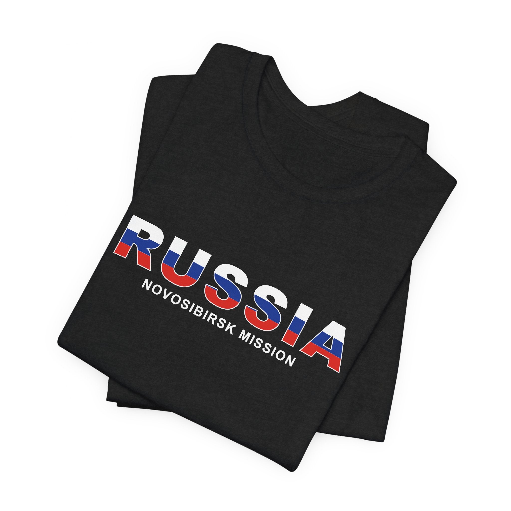 Russia Novosibirsk Mission Flag Title T-shirt - Latter-Day Saint LDS Missionary Gift - Book of Mormon