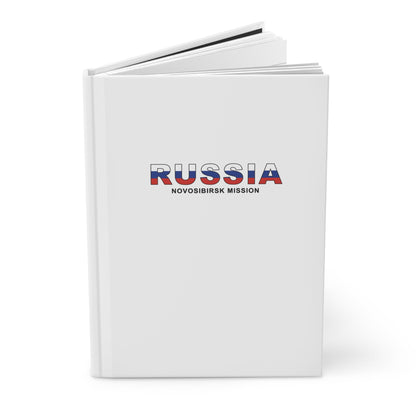 Russia Novosibirsk Mission Flag Title White Hardcover Journal Matte - Latter-Day Saint LDS Missionary Gift - Book of Mormon