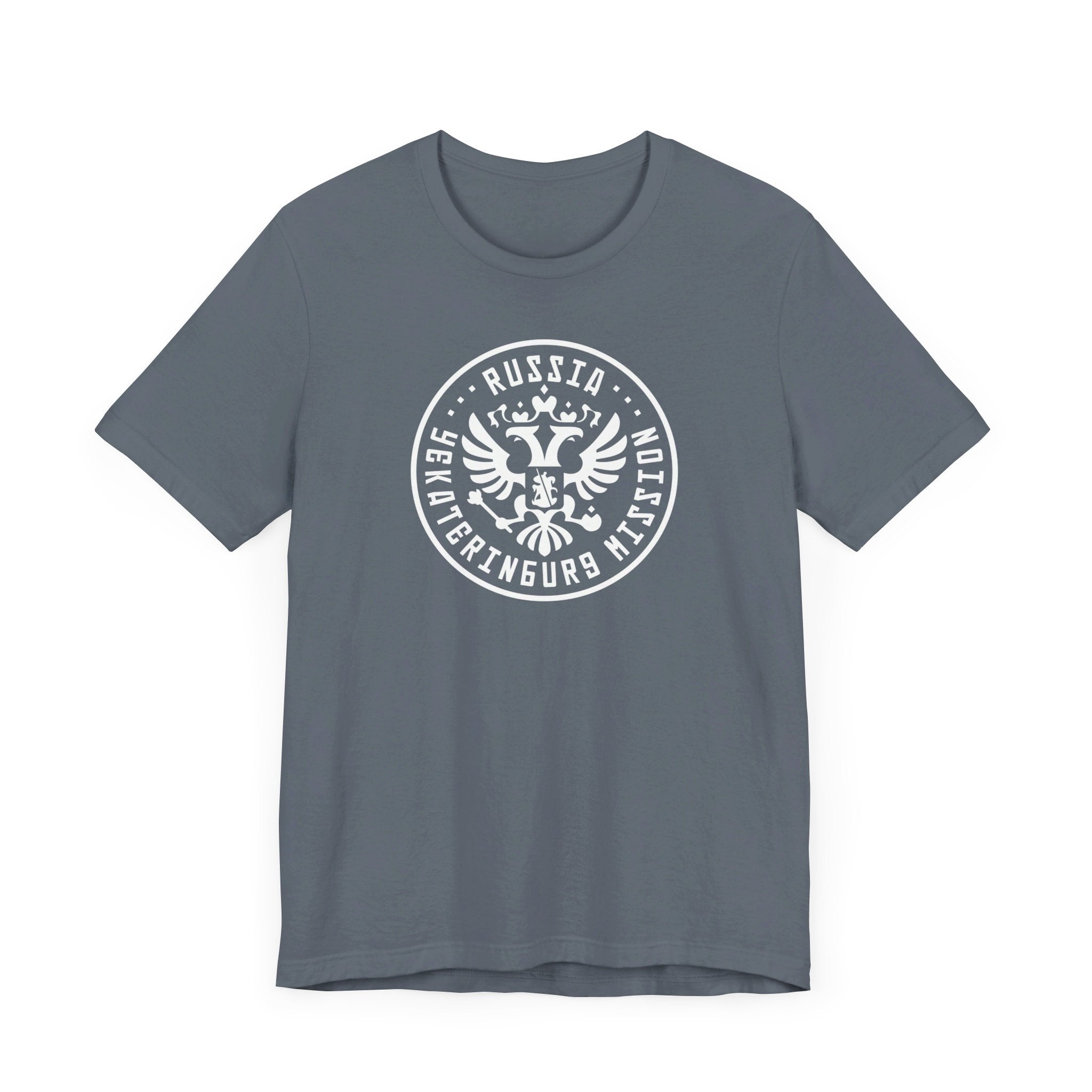 Russia Yekaterinburg Mission Circular Monochrome Logo T-Shirt - Latter-Day Saint LDS Missionary Gift - Book of Mormon