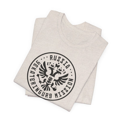Russia Yekaterinburg Mission Circular Monochrome Logo T-Shirt - Latter-Day Saint LDS Missionary Gift - Book of Mormon