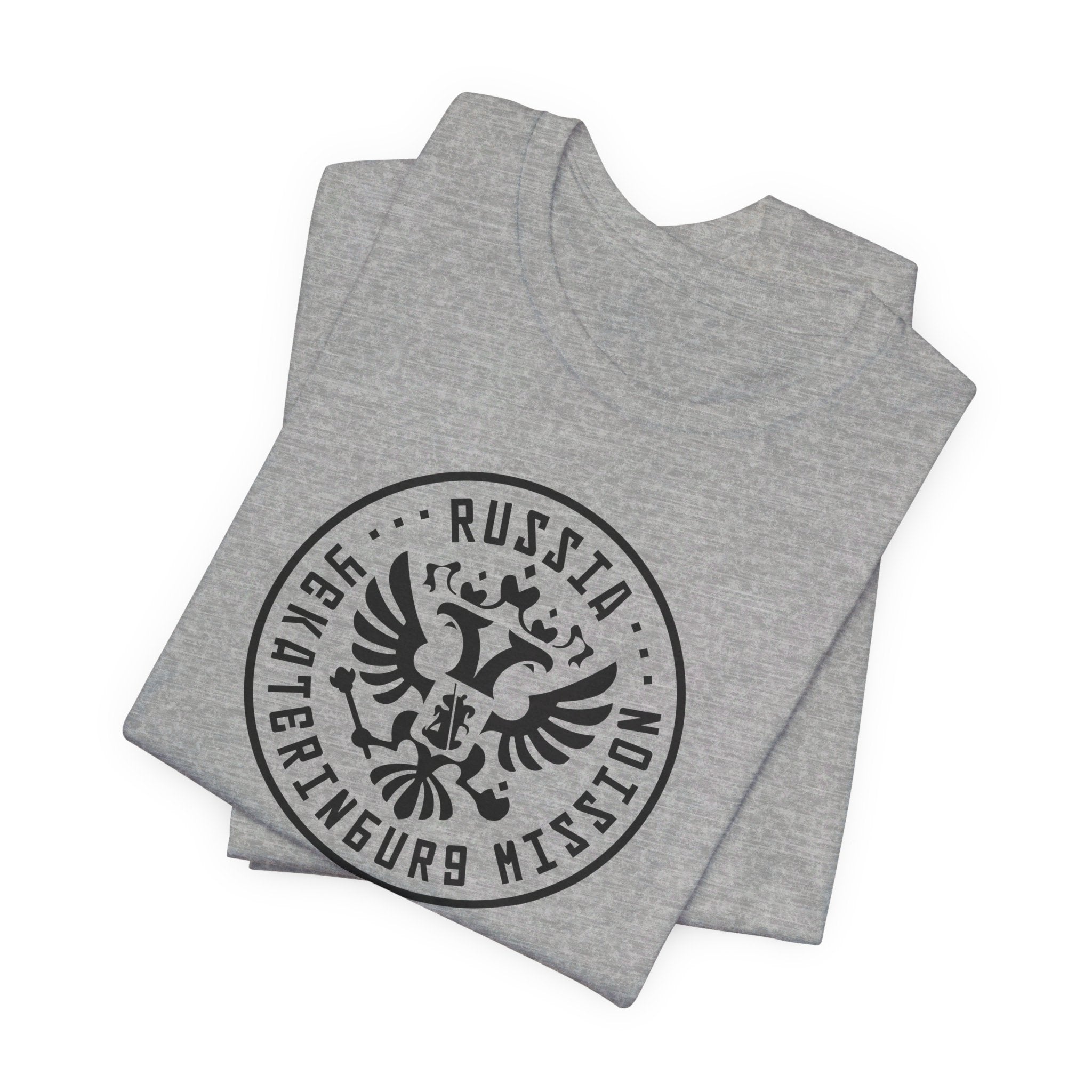 Russia Yekaterinburg Mission Circular Monochrome Logo T-Shirt - Latter-Day Saint LDS Missionary Gift - Book of Mormon