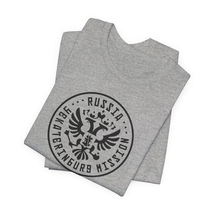 Russia Yekaterinburg Mission Circular Monochrome Logo T-Shirt - Latter-Day Saint LDS Missionary Gift - Book of Mormon