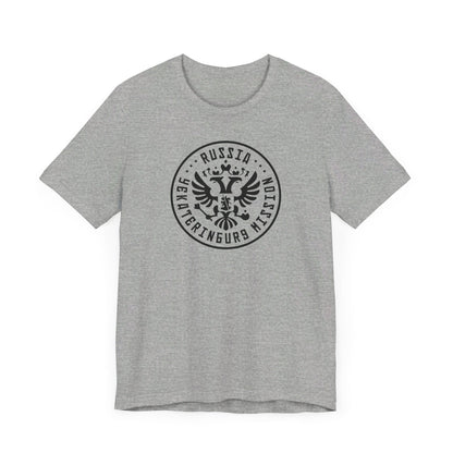Russia Yekaterinburg Mission Circular Monochrome Logo T-Shirt - Latter-Day Saint LDS Missionary Gift - Book of Mormon