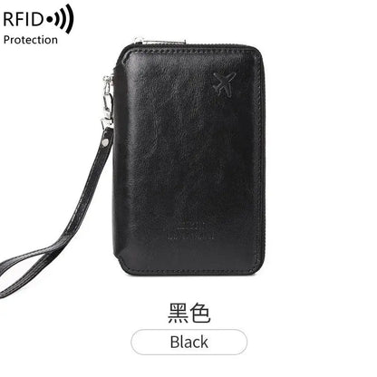 Minimalist and fashionable RFID passport holder multifunctional PU leather travel accessory passport holder wallet holder unisex