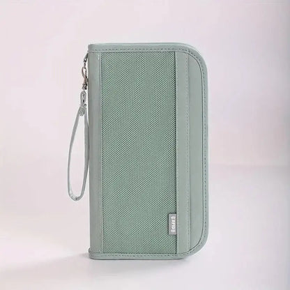 Boarding Passport Ticket Organizer - Secure passport wallet with multiple card slots and quick scan ID, RFID blocking-tan