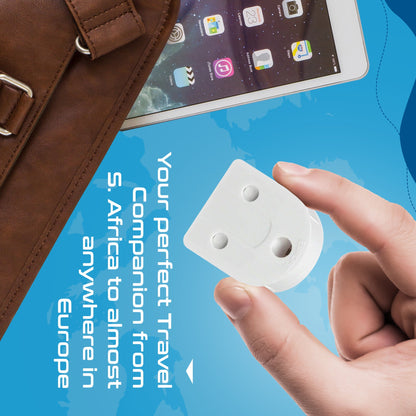 South Africa to Europe Schuko - Type E/F - Travel Plug Adapter - Grounded (SA-EU)